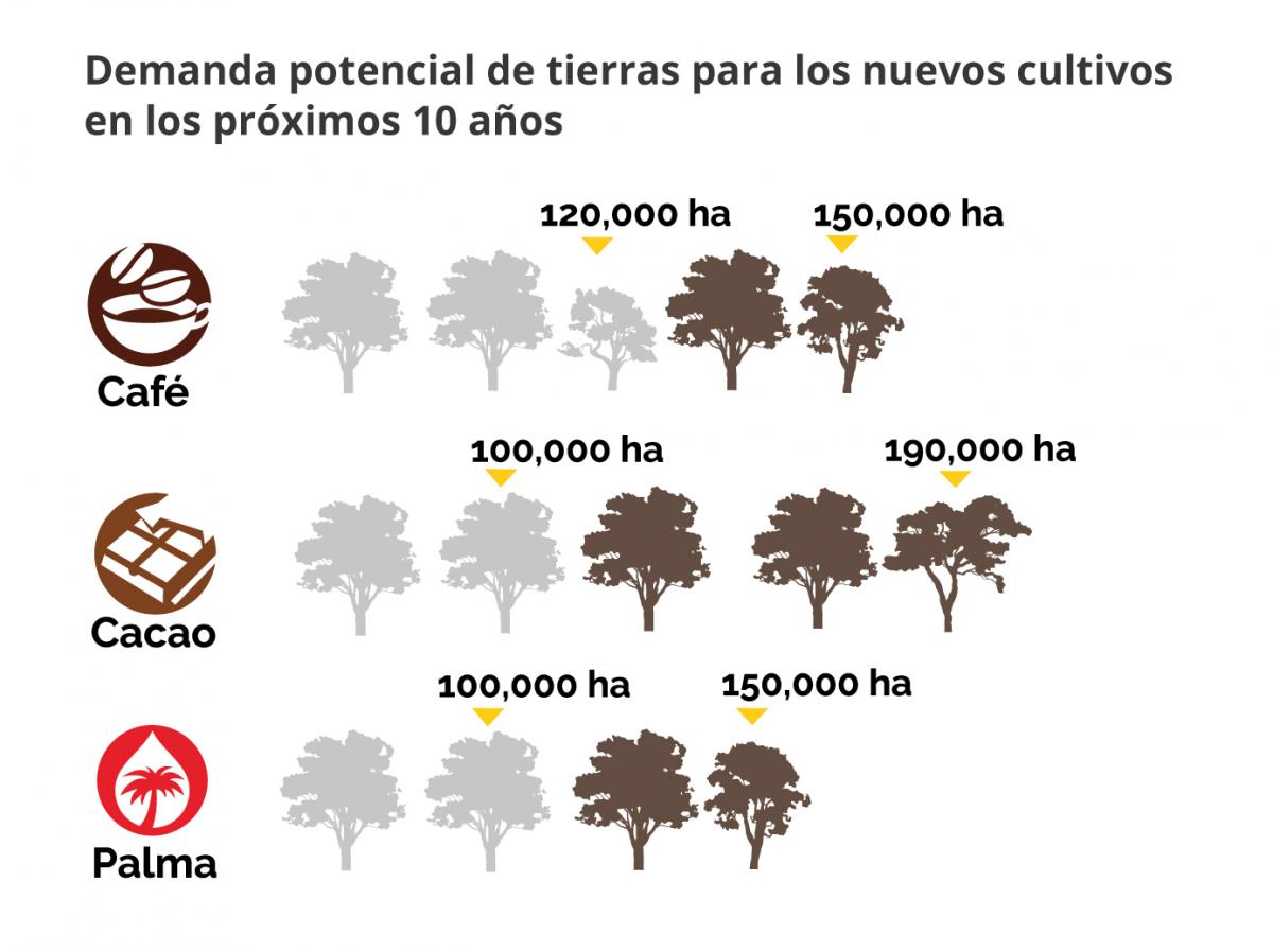 gr&aacute;fico demanda de tierras para nuevos cultivos en los pr&oacute;ximos 10 a&ntilde;os