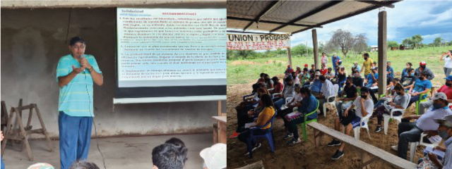 Miembros de la Asociaci&oacute;n Uni&oacute;n y Progreso en la presentaci&oacute;n de los resultados del an&aacute;lisis.