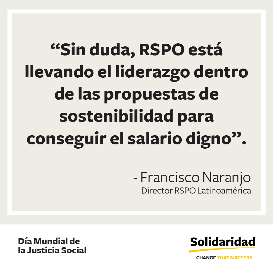 Sin duda, RSPO est&aacute; llevando el liderazgo dentro de las propuestas de sostenibilidad para conseguir el salario digno.- Francisco Naranjo, Director RSPO Latinoam&eacute;rica
