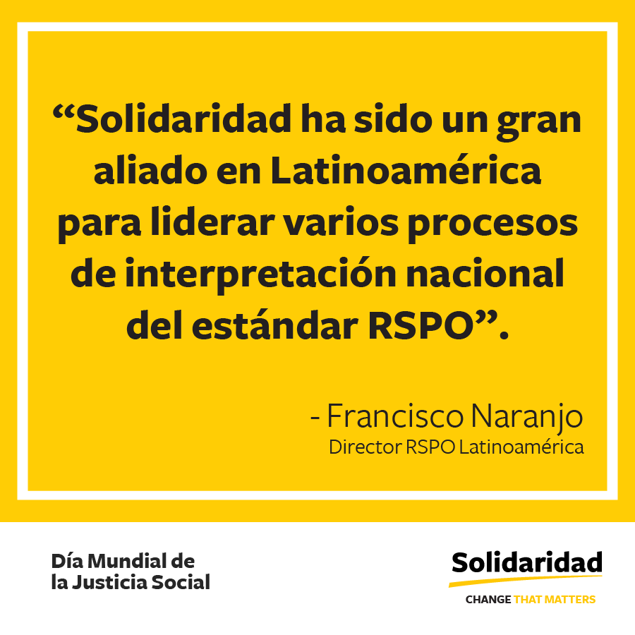 Solidaridad ha sido un gran aliado en Latinoam&eacute;rica para liderar varios procesos de interpretaci&oacute;n nacional del est&aacute;ndar RSPO.- Francisco Naranjo, Director RSPO Latinoam&eacute;rica