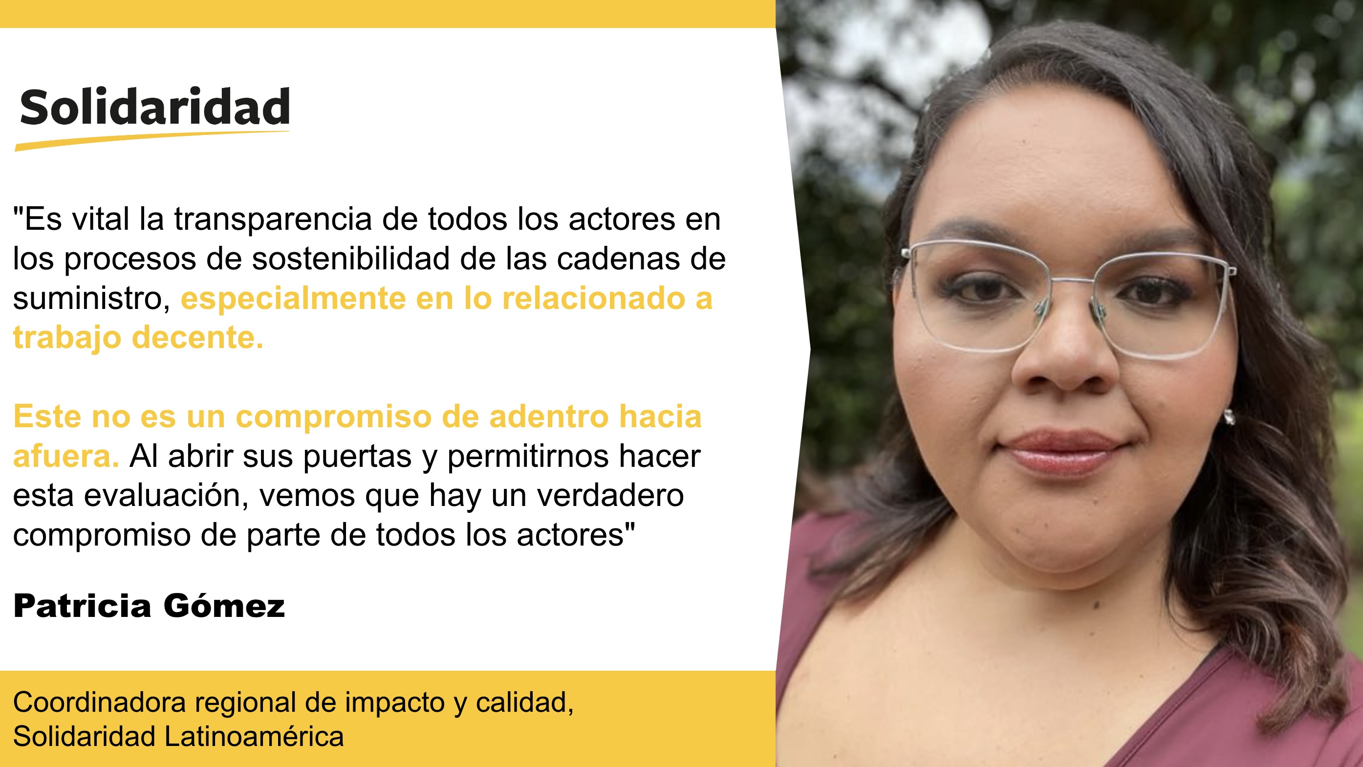 Patricia Gomez, Syngenta, Solidaridad