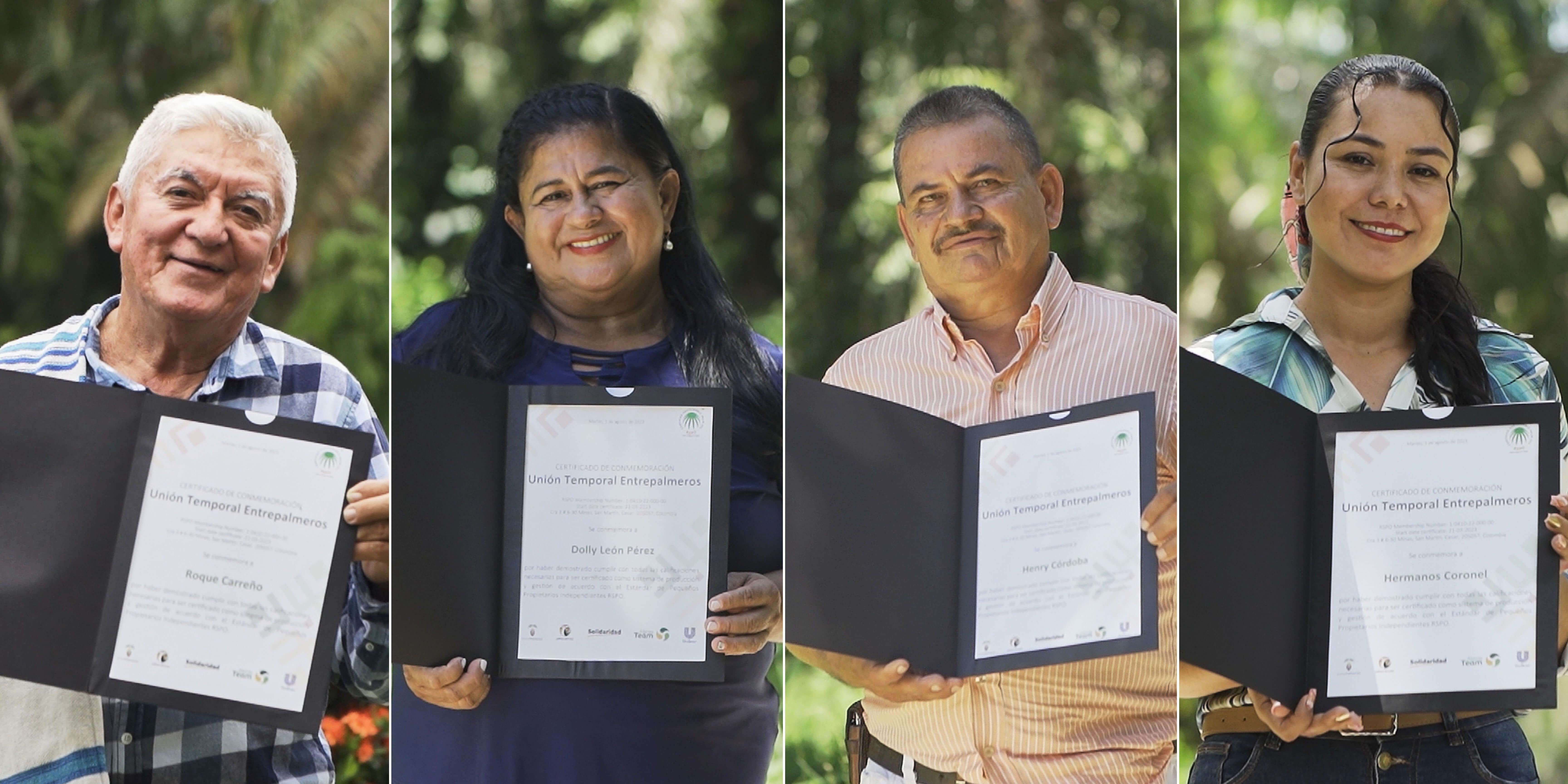 Foto tomada en Colombia, agosto de 2023; palmicultores certificados bajo el estándar RSPO. © Solidaridad Network.